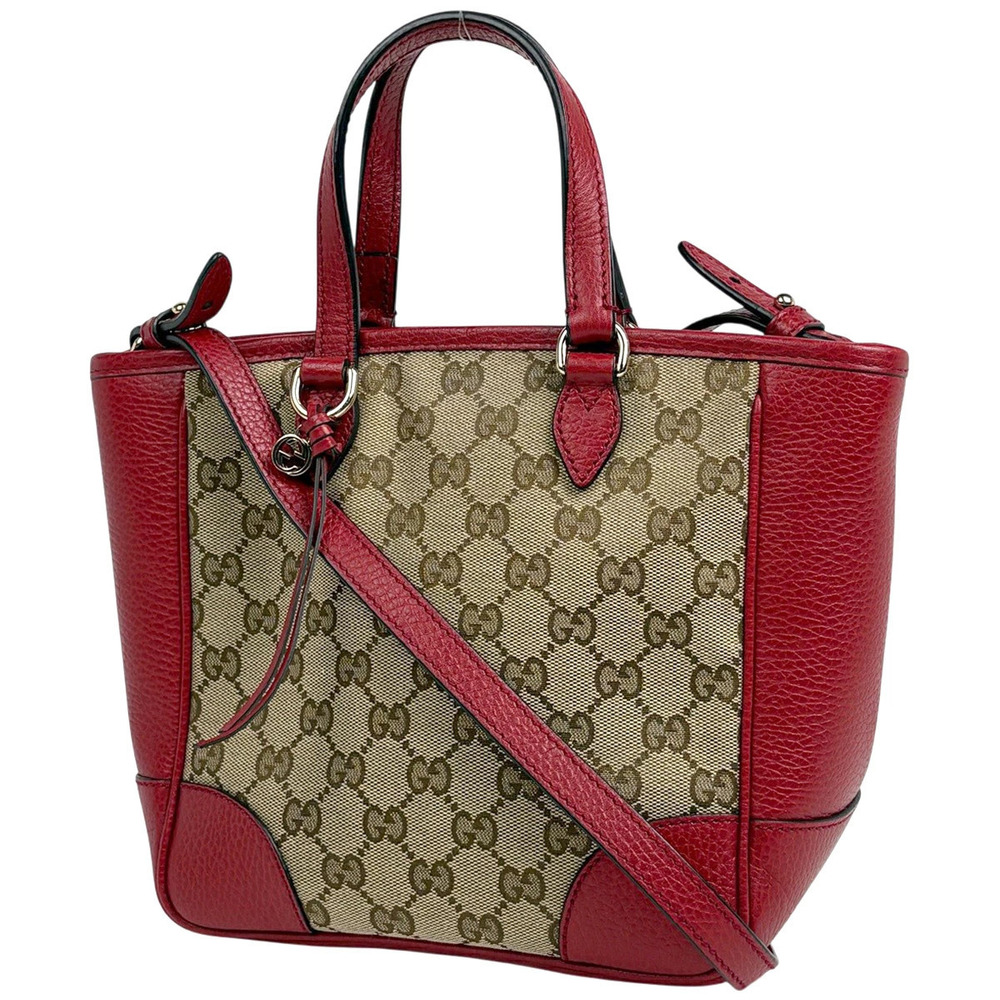 Gucci GG handbag canvas red Beige Cream